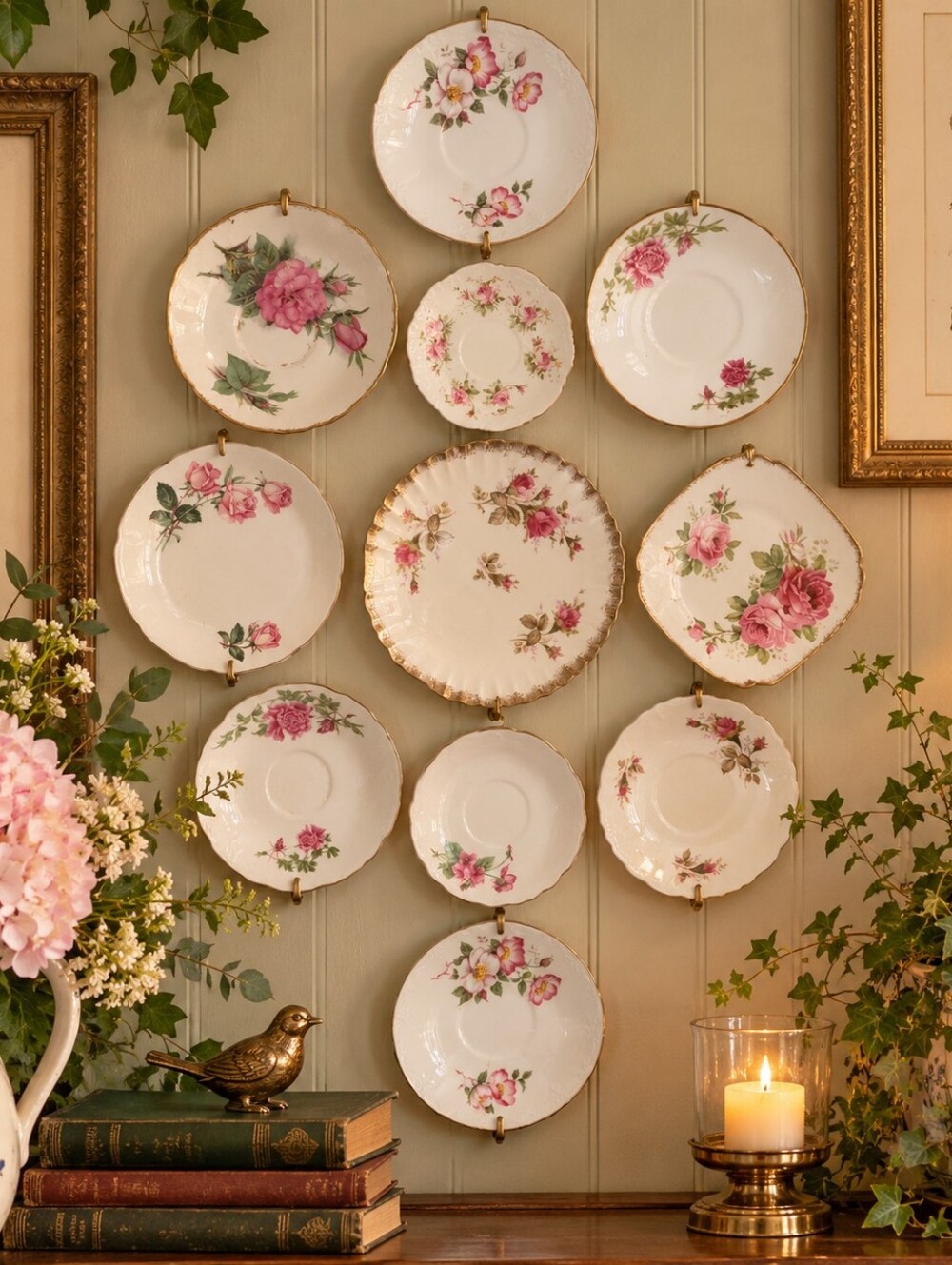 Vintage Floral China Saucers – Mixed Makers – Set of 10